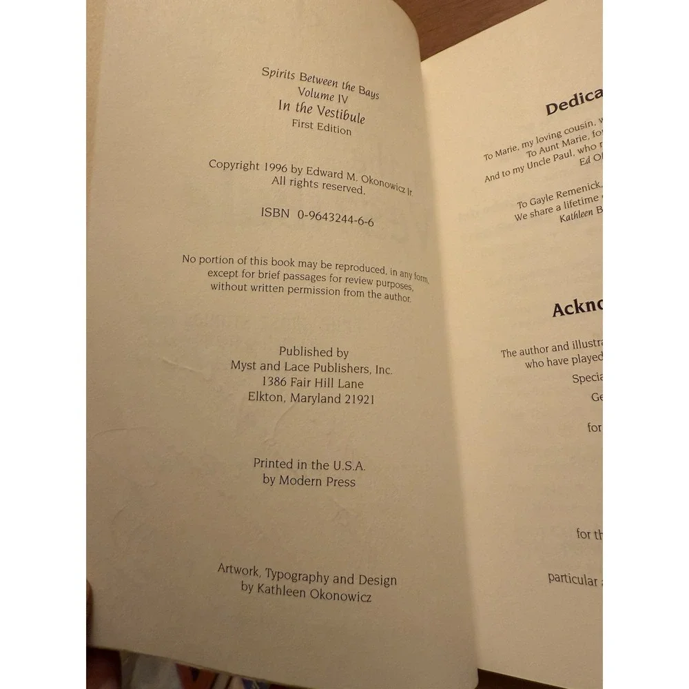 Spirits Between‎ The Bays Volume IV In The Vestibule Ed Okonowicz signed